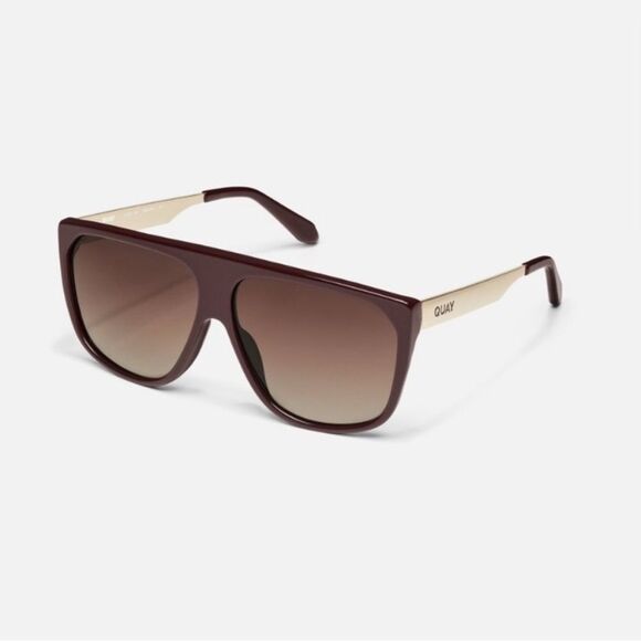 Quay Australia No Curfew Oversized Sunglasses in Espresso with Case. New - Picture 4 of 11